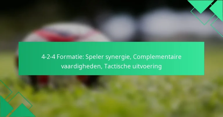 4-2-4 Formatie: Speler synergie, Complementaire vaardigheden, Tactische uitvoering