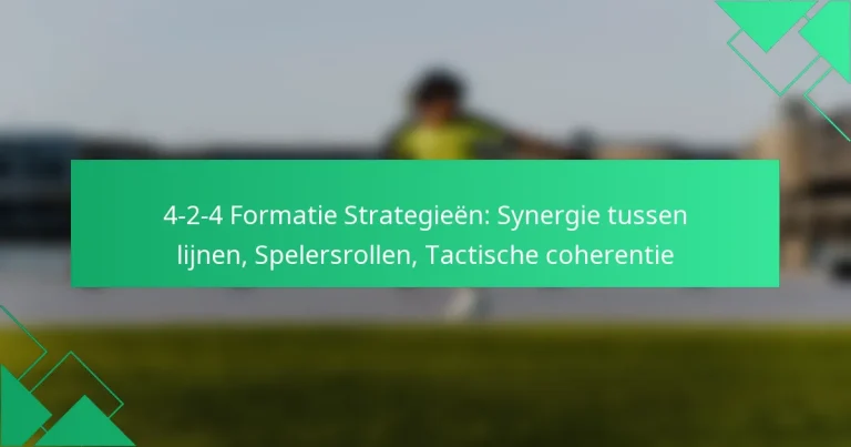 4-2-4 Formatie Strategieën: Synergie tussen lijnen, Spelersrollen, Tactische coherentie