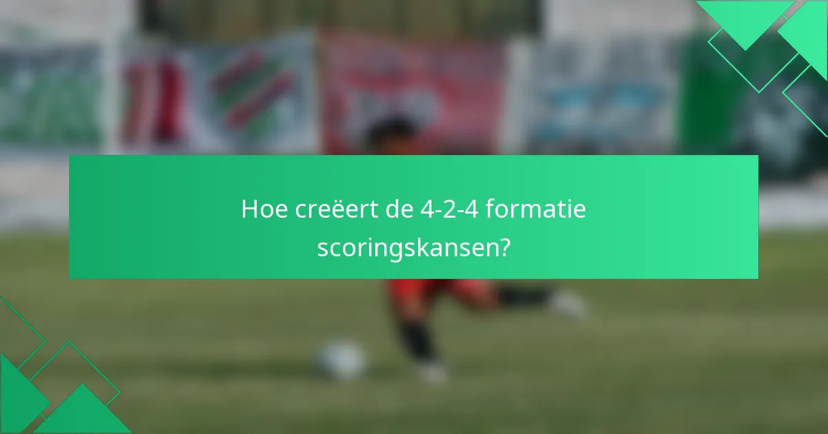 Hoe creëert de 4-2-4 formatie scoringskansen?
